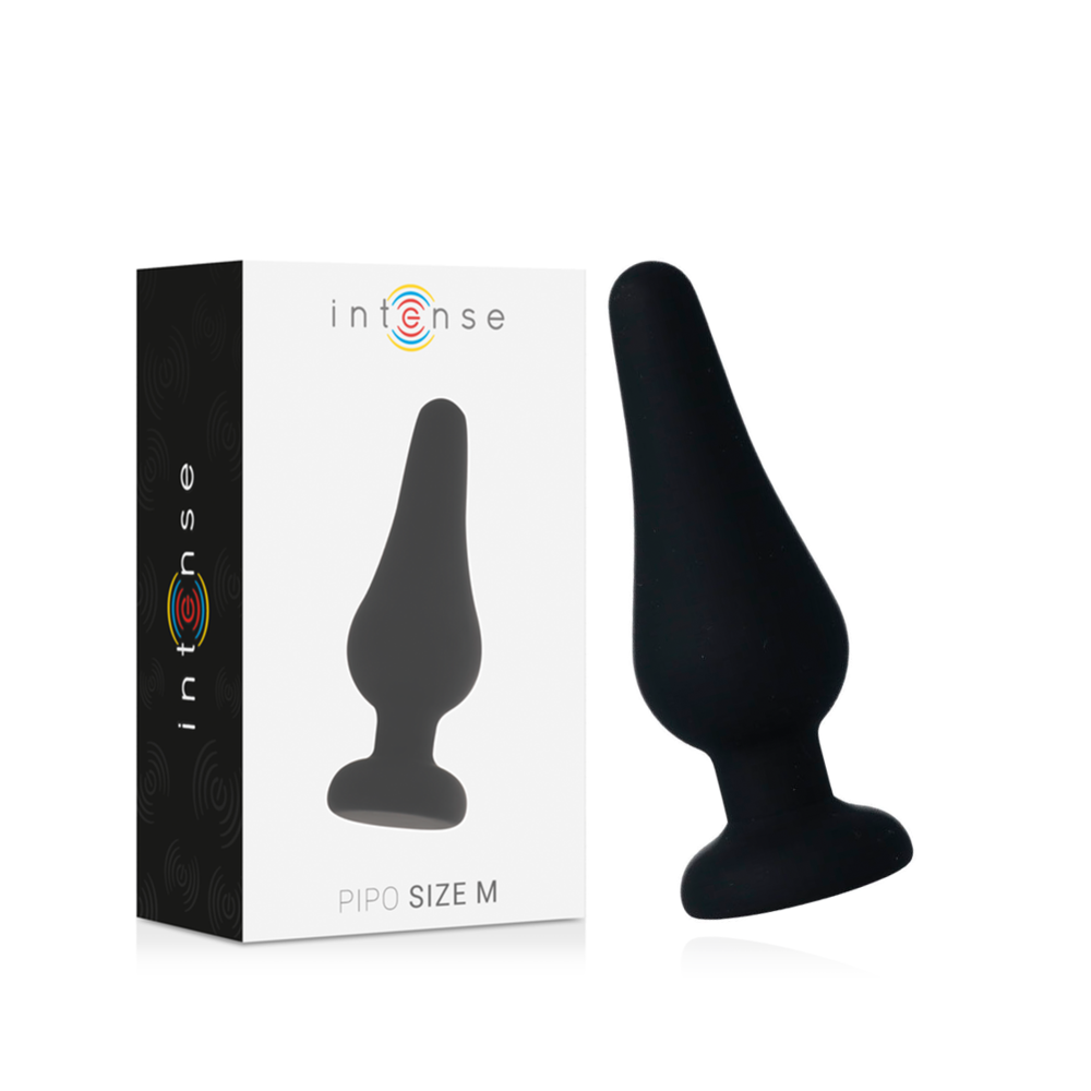 INTENSE - ANAL PLUG PIPO M BLACK SILICONE 11 CM