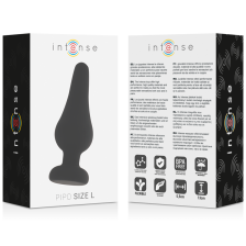 INTENSE - PLUG ANAL PIPO L SILICONE PRETO 13 CM