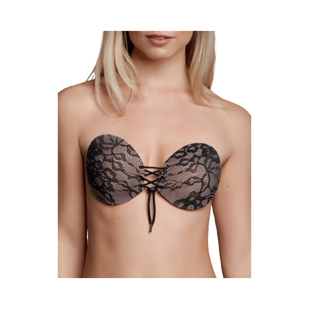 BYE-BRA - REGGISENO ADESIVO INTRECCIATO E RICAMATO COPPA A