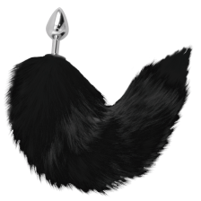 DARKNESS - BLACK TAIL BUTT PLUG ARGENTO 8 CM