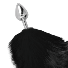 DARKNESS - BLACK TAIL BUTT PLUG ARGENTO 8 CM