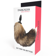 DARKNESS - NATÜRLICHER SCHWANZ-BUTTPLUG AUS SILIKON, SCHWARZ, 10 CM