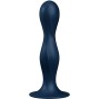SATISFYER - DOUBLE BALL-R SILIKONDILDO BLAU