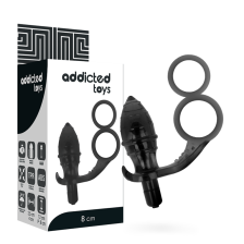 ADDICTED TOYS - PLUG ANAL AVEC DOUBLE ANNEAU NOIR