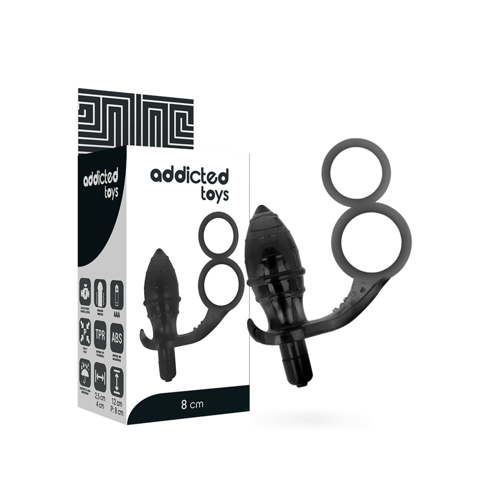 ADDICTED TOYS - PLUG ANAL COM ANEL DUPLO PRETO