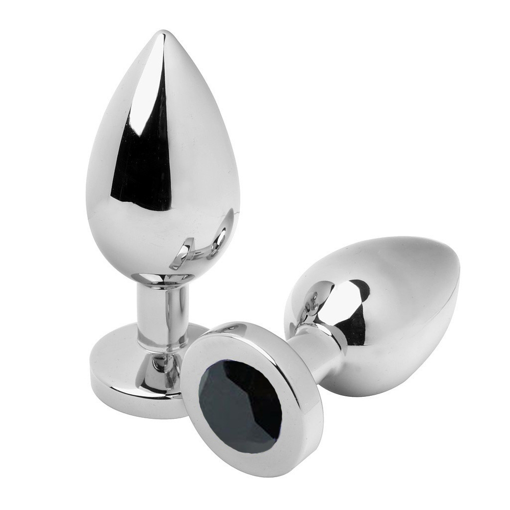 METAL HARD - ANAL PLUG DIAMOND BLACK MEDIUM 7.62CM