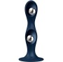 SATISFYER - DOUBLE BALL-R SILICONE DILDO BLUE