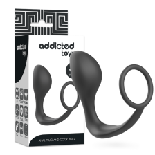 ADDICTED TOYS - PLUG ANAL COM ANEL DE SILICONE PRETO