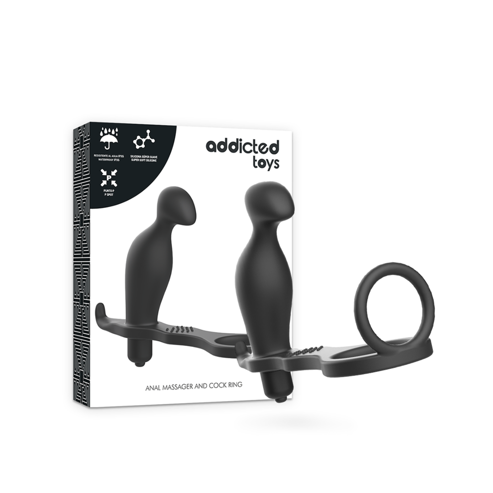 ADDICTED TOYS - PLUG ANAL - COM ANEL DE SILICONE PRETO 12 CM