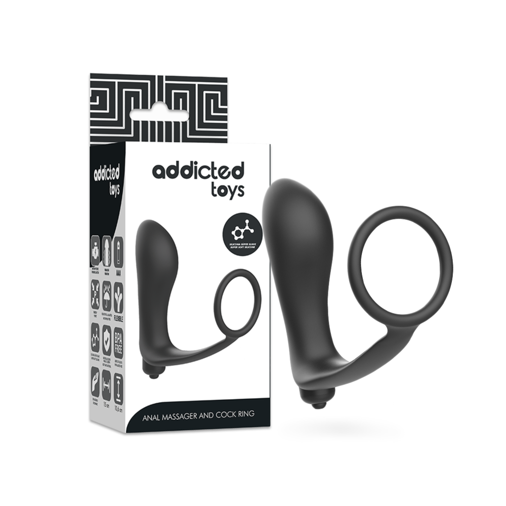 ADDICTED TOYS - VIBRATORY ANAL PLUG WITH PENIS RING