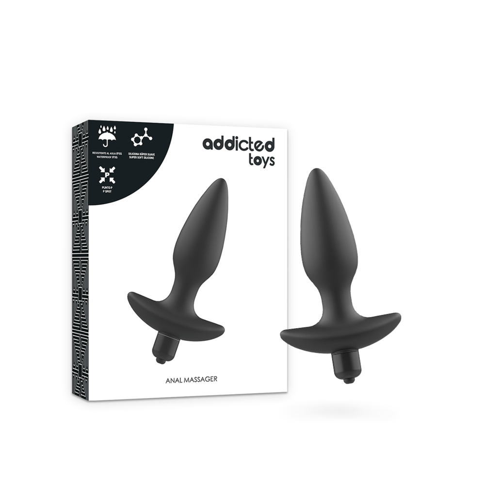 ADDICTED TOYS - MASSAGER PLUG ANAL AVEC VIBRATION NOIR