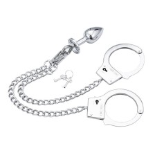 OHMAMA FETISH - HAND CUFFS WITH CHAIN AND ANAL PLUG