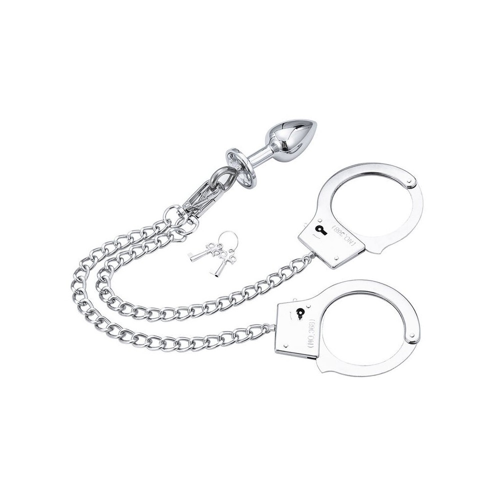 OHMAMA FETISH - HAND CUFFS WITH CHAIN AND ANAL PLUG