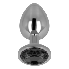 OHMAMA - ANAL PLUG METAL BLACK 8 CM