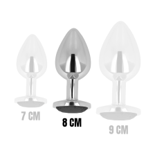 OHMAMA - PLUG ANAL AVEC CRISTAL NOIR 8 CM