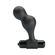 MR PLAY - BLACK SILICONE VIBRATOR ANAL PLUG