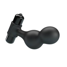 MR PLAY - BLACK SILICONE VIBRATOR ANAL PLUG