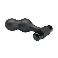 MR PLAY - BLACK SILICONE VIBRATOR ANAL PLUG