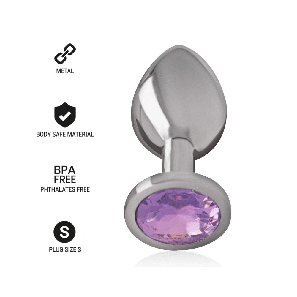 INTENSE - PLUG ANAL EN MÉTAL ALUMINIUM AVEC CRISTAL VIOLET TAILLE S