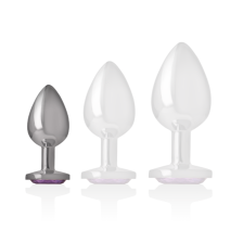 INTENSE - PLUG ANAL EN MÉTAL ALUMINIUM AVEC CRISTAL VIOLET TAILLE S