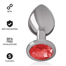 INTENSE - PLUG ANAL EN MÉTAL ALUMINIUM AVEC CRISTAL ROUGE TAILLE S