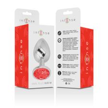 INTENSE - PLUG ANALE IN METALLO CON CRISTALLO ROSSO MISURA M