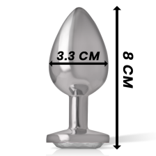 INTENSE - PLUG ANALE IN METALLO ALLUMINIO CON CRISTALLO ARGENTO TAGLIA M