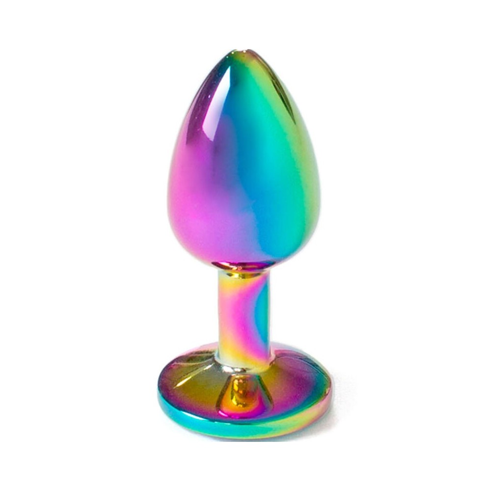 SECRETPLAY - BUTT PLUG AUS METALL REGENBOGEN, KLEINE GRÖSSE 7 CM