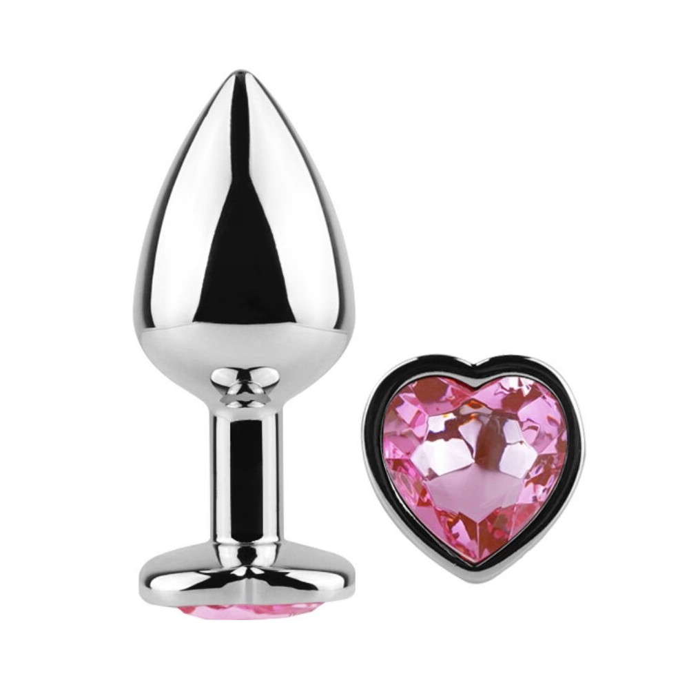 SECRETPLAY - BUTT PLUG AUS METALL FUCHSIA HERZ KLEINE GRÖSSE 7 CM