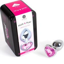 SECRETPLAY - BUTT PLUG AUS METALL FUCHSIA HERZ KLEINE GRÖSSE 7 CM