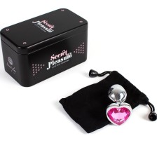 SECRETPLAY - BUTT PLUG AUS METALL FUCHSIA HERZ KLEINE GRÖSSE 7 CM