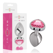 INTENSE - PLUG ANALE IN METALLO ALLUMINIO CUORE ROSA TAGLIA S