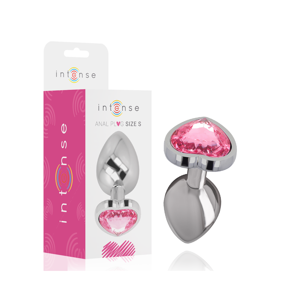 INTENSE - ALUMINIUM-METALL-ANAL-STECKER ROSA HERZ GRÖSSE S