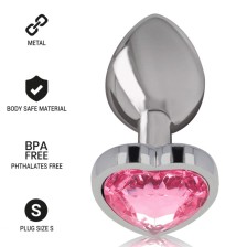 INTENSE - ALUMINIUM-METALL-ANAL-STECKER ROSA HERZ GRÖSSE S