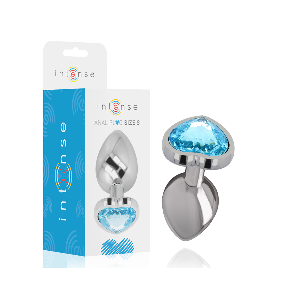 INTENSE - ALUMINUM METAL ANAL PLUG BLUE HEART SIZE S