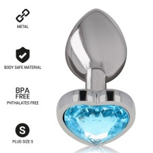 INTENSE - ALUMINUM METAL ANAL PLUG BLUE HEART SIZE S