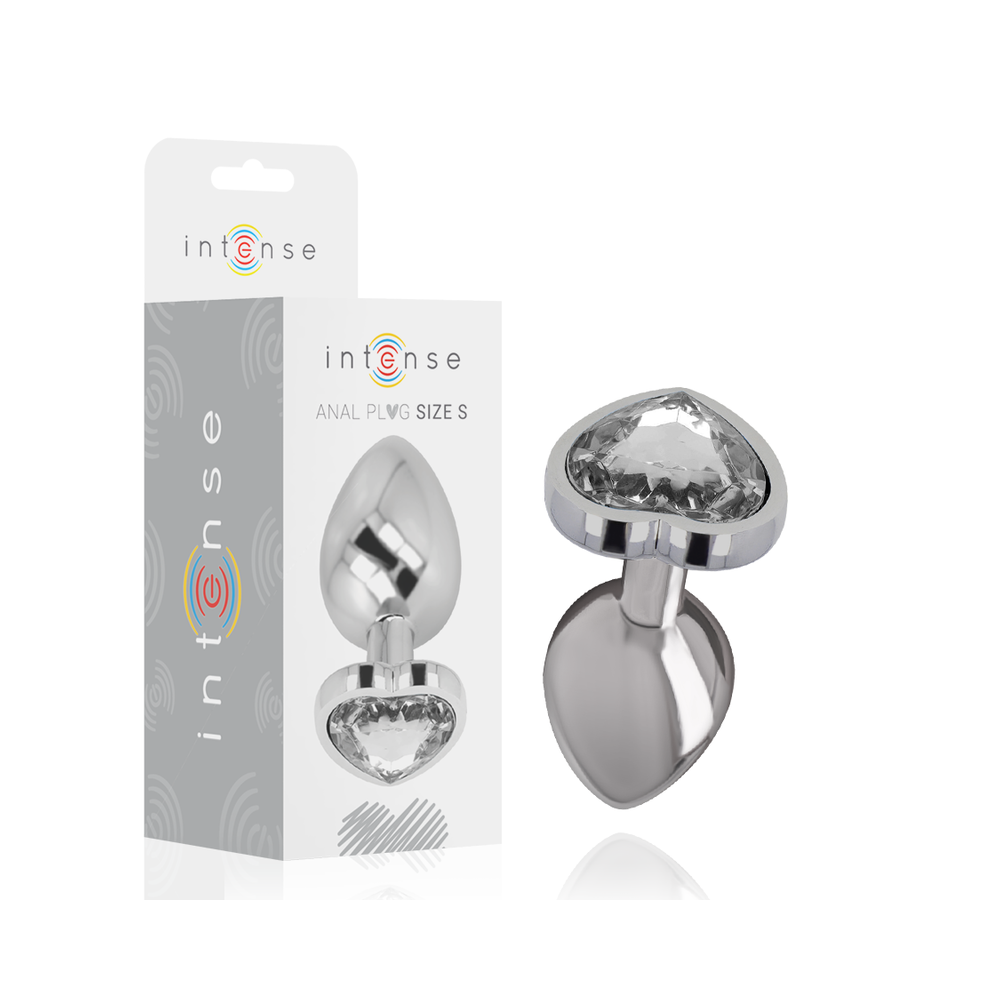 INTENSE - WHITE HEART ALUMINUM METAL ANAL PLUG SIZE S