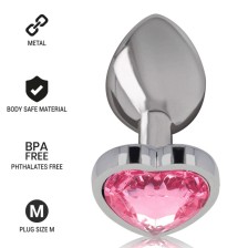 INTENSE - ALUMINIUM-METALL-ANAL-STECKER ROSA HERZ GRÖSSE M