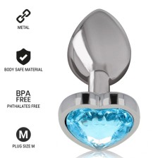 INTENSE - ALUMINUM METAL ANAL PLUG BLUE HEART SIZE M