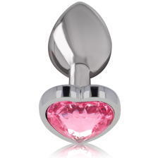 INTENSE - ALUMINUM METAL ANAL PLUG PINK HEART SIZE L