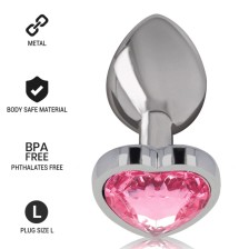 INTENSE - ALUMINIUM-METALL-ANAL-STECKER ROSA HERZ GRÖSSE L