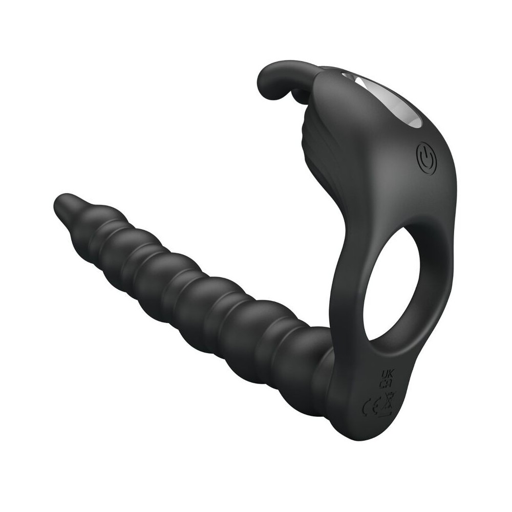 PRETTY LOVE - BLACKNEY PENIS RING WITH BLACK VIBRATOR PLUG