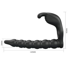 PRETTY LOVE - BLACKNEY PENIS RING WITH BLACK VIBRATOR PLUG