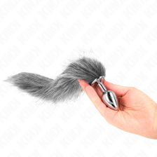 KINK - ANAL PLUG SIZE S 7 X 3 CM WITH SYNTHETIC TAIL 40 CM GREY