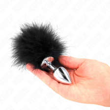 KINK - STAINLESS STEEL ANAL PLUG 11 x 7 CM WITH FEATHER 11 CM