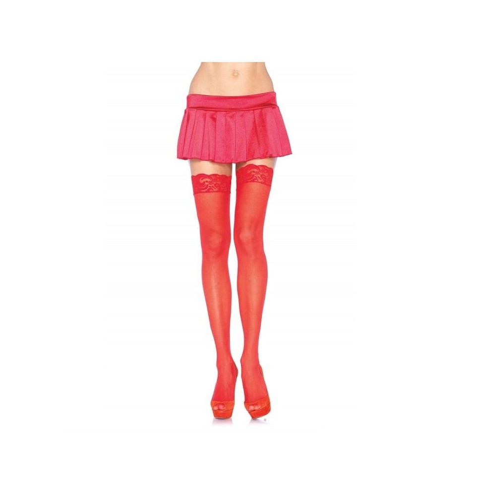 LEG AVENUE - COLLANT ROUGE AVEC HAUT EN DENTELLE