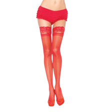 LEG AVENUE - RED TIGHTS WITH SELF-ADHESIVE LACE