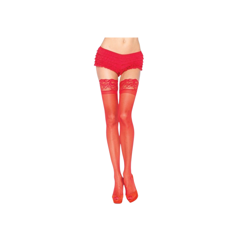 LEG AVENUE - RED TIGHTS WITH SELF-ADHESIVE LACE