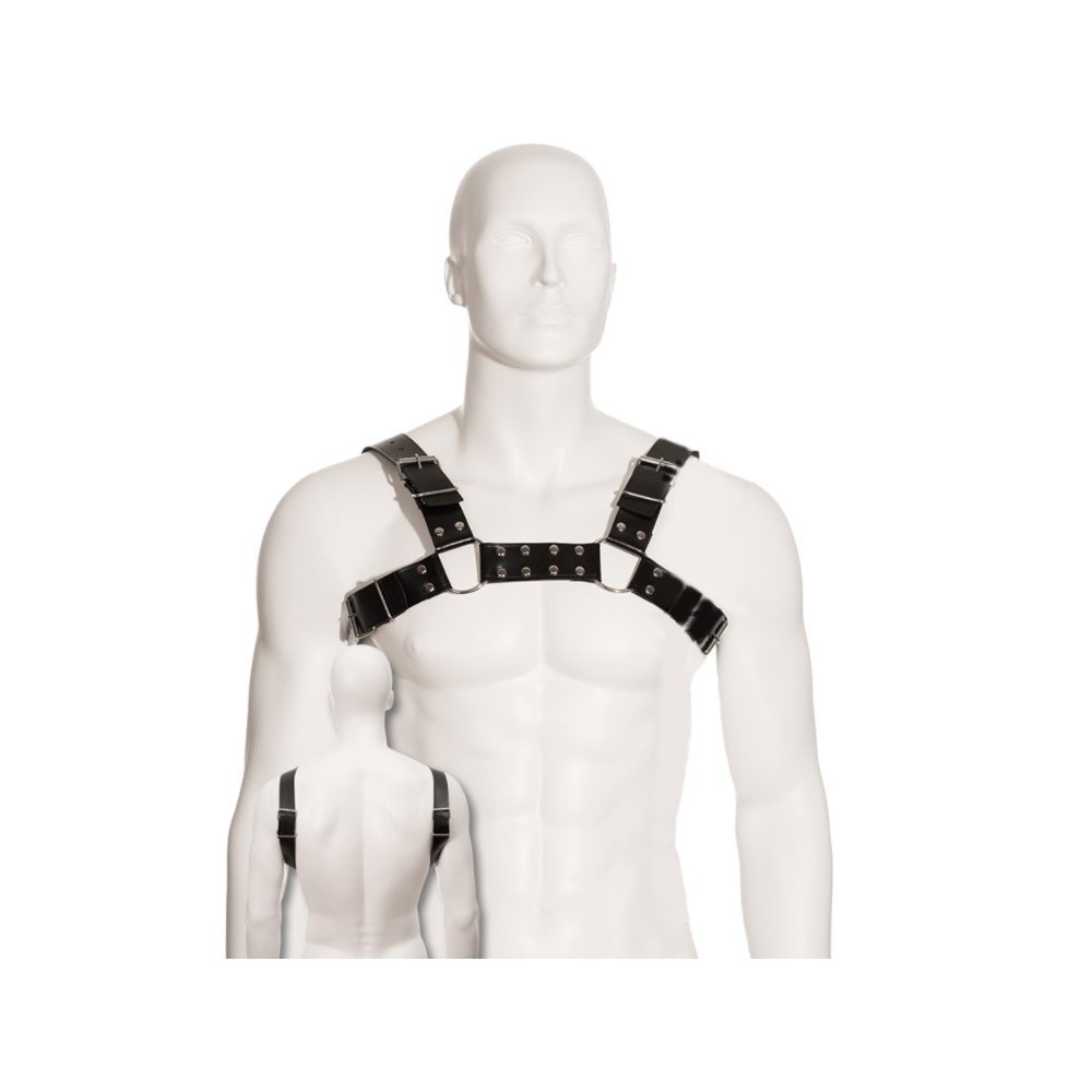 LEATHER BODY - BLACK BULL DOG HARNESS