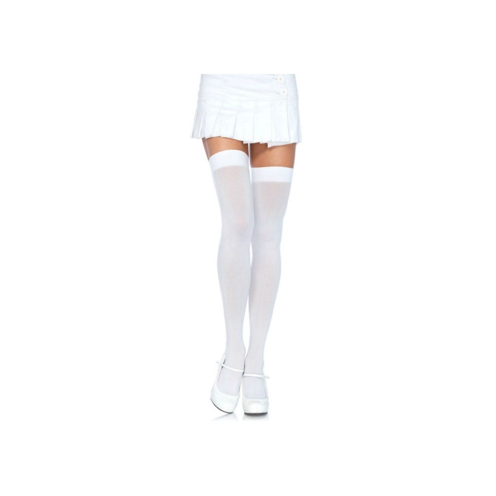 LEG AVENUE - COXAS NYLON BRANCO